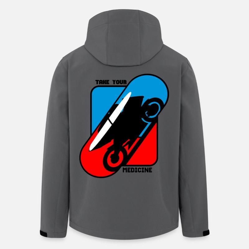 Prenez votre médicament - Moto de course - Veste softshell homme en polyester recyclé Stanley/Stella - charbon