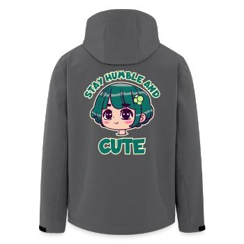 Bleib bescheiden und süß - Anime Girl - Recycelte Männer Softshell-Jacke von Stanley/Stella - Anthrazit - Hinten - AI Model Male 185 light (185cm)