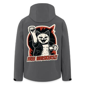 Kitty Rockstars Wut einer Katze und der Maschine - Recycelte Männer Softshell-Jacke von Stanley/Stella - Anthrazit - Hinten - AI Model Male 185 light (185cm)