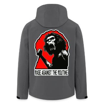 Homo erectus - Wut gegen die Routine - Recycelte Männer Softshell-Jacke von Stanley/Stella - Anthrazit - Hinten - AI Model Male 185 light (185cm)