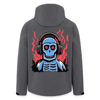Blaue Kopfhörer mit Disco-Zombie-Affen - Recycelte Männer Softshell-Jacke von Stanley/Stella - Anthrazit - Hinten - AI Model Male 185 light (185cm)
