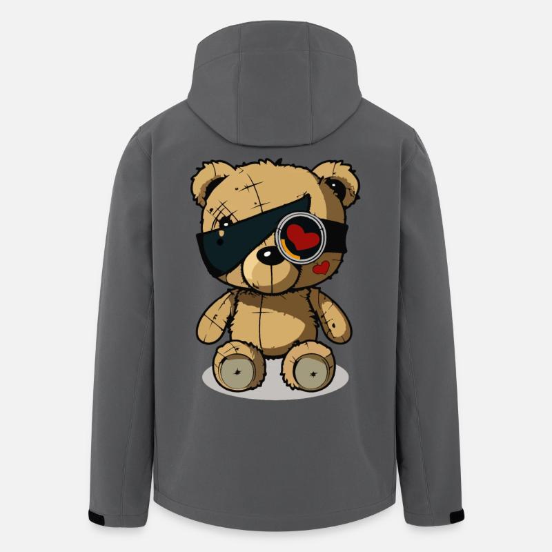 Augenklappe süßer Bär - Recycelte Männer Softshell-Jacke von Stanley/Stella - Anthrazit
