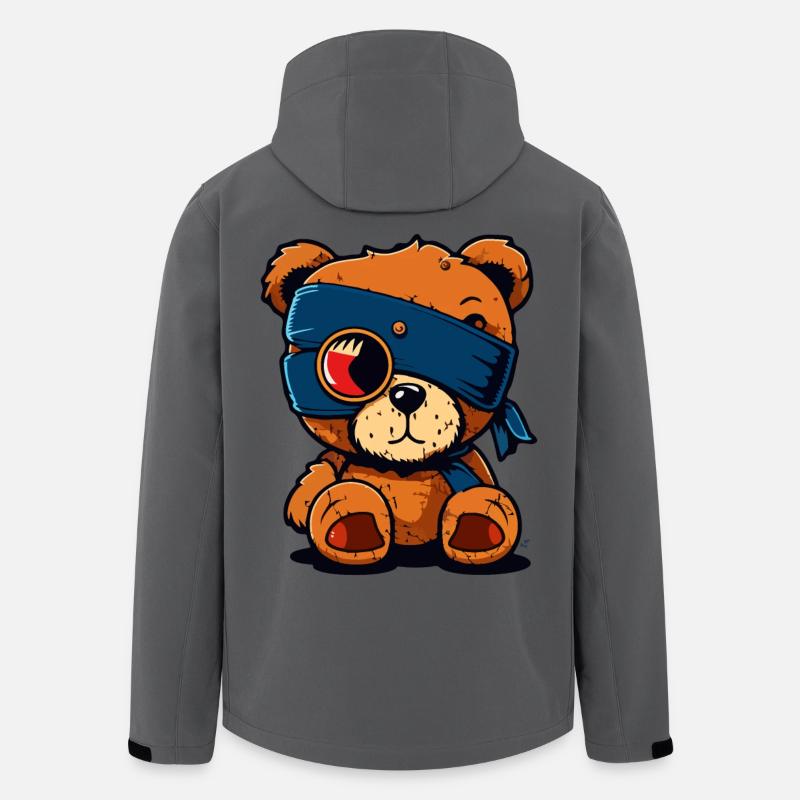 Cache-œil mignon ours - Veste softshell homme en polyester recyclé Stanley/Stella - charbon