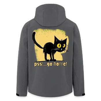 geh heim! Vintage Cartoon-Katze - Recycelte Männer Softshell-Jacke von Stanley/Stella - Anthrazit - Hinten - AI Model Male 185 light (185cm)