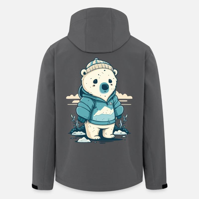 Einsamer kleiner Eisbär - Recycelte Männer Softshell-Jacke von Stanley/Stella - Anthrazit