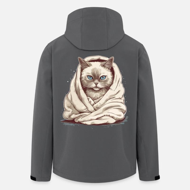 Katze in einer Decke - Recycelte Männer Softshell-Jacke von Stanley/Stella - Anthrazit