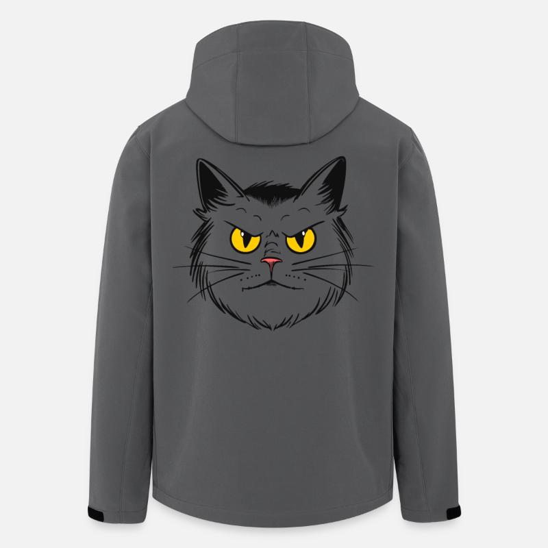 Gruselige Cartoon Katze - Recycelte Männer Softshell-Jacke von Stanley/Stella - Anthrazit