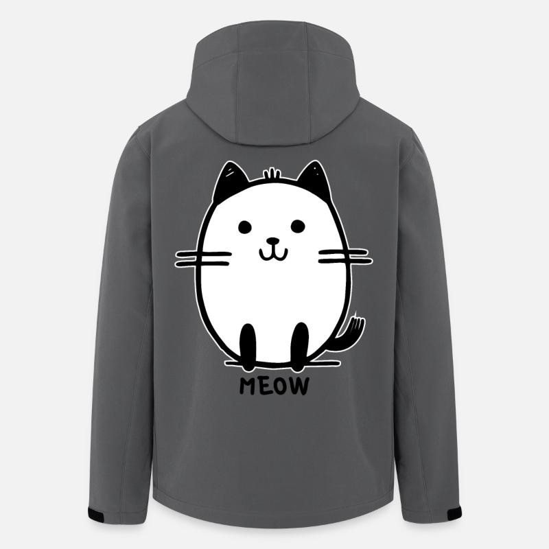 mignon dessin animé miaou chat - Veste softshell homme en polyester recyclé Stanley/Stella - charbon