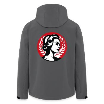 Soziales Frauen-Emblem - Recycelte Männer Softshell-Jacke von Stanley/Stella - Anthrazit - Hinten - AI Model Male 185 light (185cm)