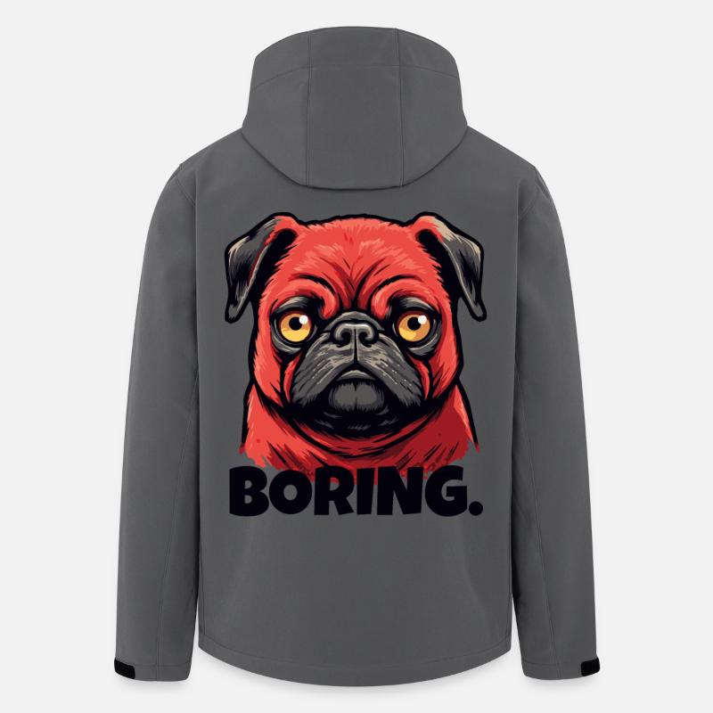 Petit carlin qui s’ennuie - Veste softshell homme en polyester recyclé Stanley/Stella - charbon