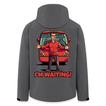 Der verrückte Coach wartet auf das Team - Recycelte Männer Softshell-Jacke von Stanley/Stella - Anthrazit - Hinten - AI Model Male 185 light (185cm)