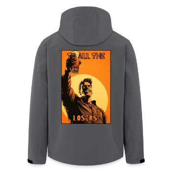 Ein Hoch auf alle Verlierer - Recycelte Männer Softshell-Jacke von Stanley/Stella - Anthrazit - Hinten - AI Model Male 185 light (185cm)