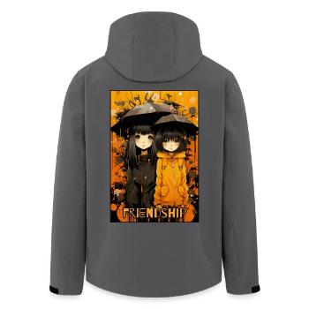 Freundschaft unter dem Regenschirm Anime Mädchen - Recycelte Männer Softshell-Jacke von Stanley/Stella - Anthrazit - Hinten - AI Model Male 185 light (185cm)