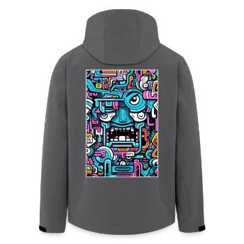 80er Technologie, Graffiti, Aliens und street art - Recycelte Männer Softshell-Jacke von Stanley/Stella - Anthrazit - Hinten - AI Model Male 185 light (185cm)