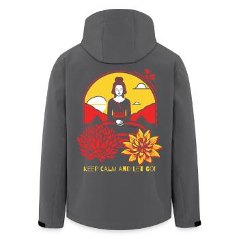 Ruhe bewahren und loslassen mit Yoga - Recycelte Männer Softshell-Jacke von Stanley/Stella - Anthrazit - Hinten - AI Model Male 185 light (185cm)