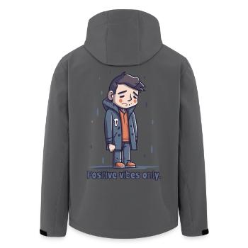 Nur positive Schwingungen - Recycelte Männer Softshell-Jacke von Stanley/Stella - Anthrazit - Hinten - AI Model Male 185 light (185cm)