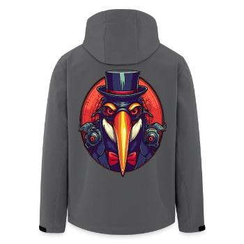 Kühler Gangster Pinguin - Recycelte Männer Softshell-Jacke von Stanley/Stella - Anthrazit - Hinten - AI Model Male 185 light (185cm)