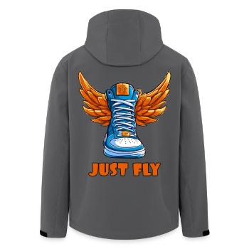 Sneaker Turnschuh mit Flügeln - Recycelte Männer Softshell-Jacke von Stanley/Stella - Anthrazit - Hinten - AI Model Male 185 light (185cm)