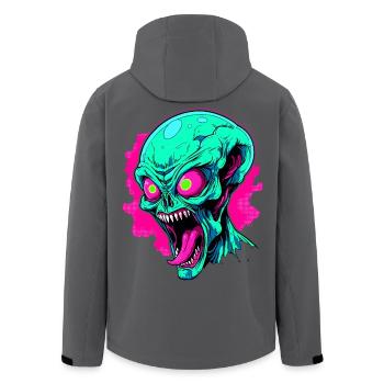 Wütende Alien-Invasion - Recycelte Männer Softshell-Jacke von Stanley/Stella - Anthrazit - Hinten - AI Model Male 185 light (185cm)