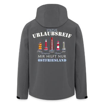 Ostfriesland Urlaubsreif, deutsche Nordsee - Recycelte Männer Softshell-Jacke von Stanley/Stella - Anthrazit - Hinten - AI Model Male 185 light (185cm)