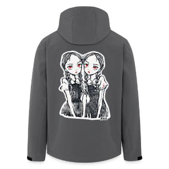Schwestern sind Zwillinge mit roten Augen - Recycelte Männer Softshell-Jacke von Stanley/Stella - Anthrazit - Hinten - AI Model Male 185 light (185cm)
