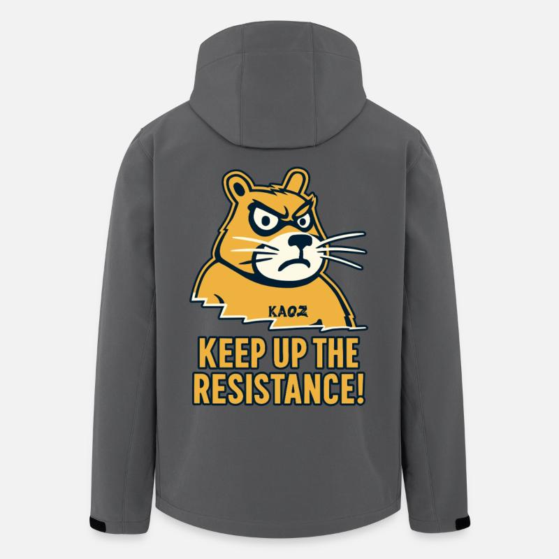 Resistance beaver with angry look - Men’s Recycled Softshell Jacket by Stanley/Stella - anthracite