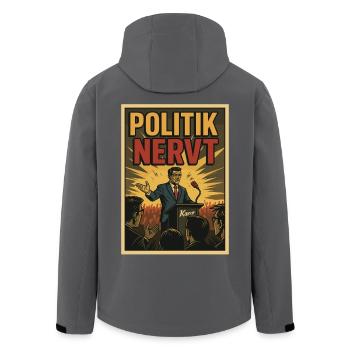 Satire Politiker Rede zum Thema Politik nervt - Recycelte Männer Softshell-Jacke von Stanley/Stella - Anthrazit - Hinten - AI Model Male 185 light (185cm)