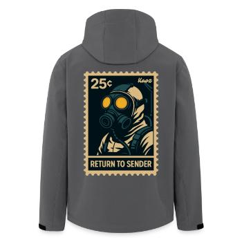 Return to Sender Gasmaske - Recycelte Männer Softshell-Jacke von Stanley/Stella - Anthrazit - Hinten - AI Model Male 185 light (185cm)