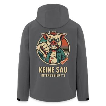 Daumen runter: Keine Sau interessiert's - Recycelte Männer Softshell-Jacke von Stanley/Stella - Anthrazit - Hinten - AI Model Male 185 light (185cm)