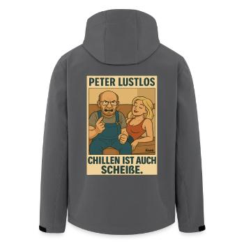 9769 Peter Lustlos in Chillen ist Scheisse - Recycelte Männer Softshell-Jacke von Stanley/Stella - Anthrazit - Hinten - AI Model Male 185 light (185cm)