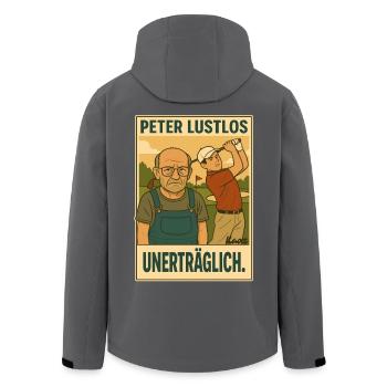 Peter Lustlos im Golfclub – Unerträglich - Recycelte Männer Softshell-Jacke von Stanley/Stella - Anthrazit - Hinten - AI Model Male 185 light (185cm)