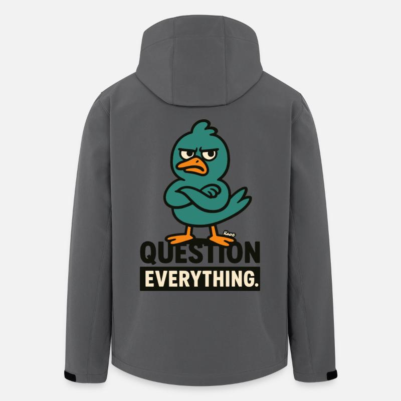 Suspicious bird – question everything - Men’s Recycled Softshell Jacket by Stanley/Stella - anthracite