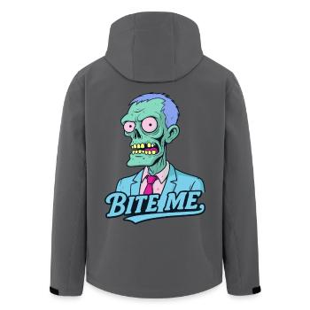 Zombie im Anzug – Bite Me! - Recycelte Männer Softshell-Jacke von Stanley/Stella - Anthrazit - Hinten - AI Model Male 185 light (185cm)