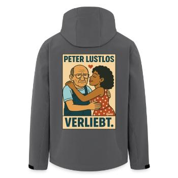 Peter Lustlos – verliebt und überfordert - Recycelte Männer Softshell-Jacke von Stanley/Stella - Anthrazit - Hinten - AI Model Male 185 light (185cm)