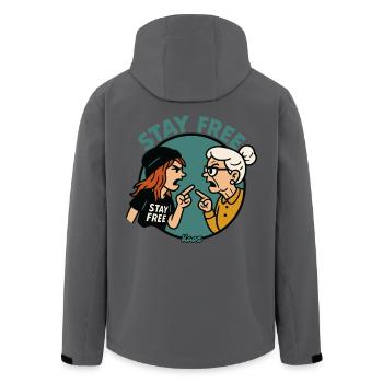 Stay Free: Generationen im Streit - Recycelte Männer Softshell-Jacke von Stanley/Stella - Anthrazit - Hinten - AI Model Male 185 light (185cm)