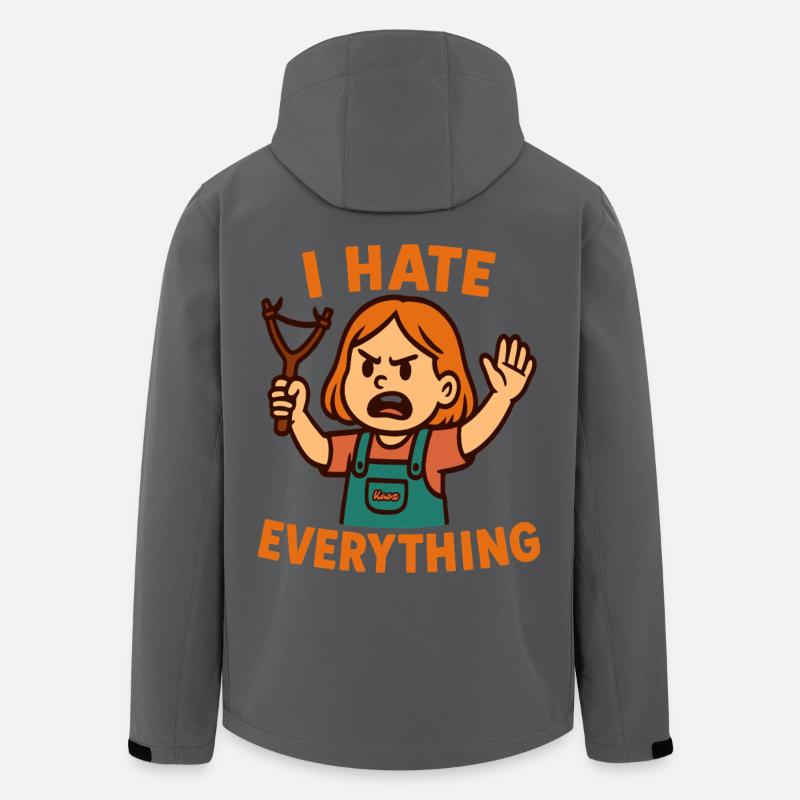 Ich hasse alles – Wütendes Kind mit Schleuder - Recycelte Männer Softshell-Jacke von Stanley/Stella - Anthrazit