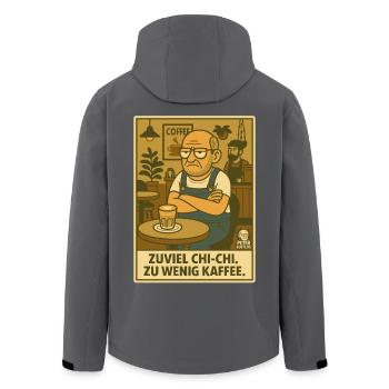 Peter Lustlos in Zuviel Chi-Chi zu wenig Kaffee - Recycelte Männer Softshell-Jacke von Stanley/Stella - Anthrazit - Hinten - AI Model Male 185 light (185cm)