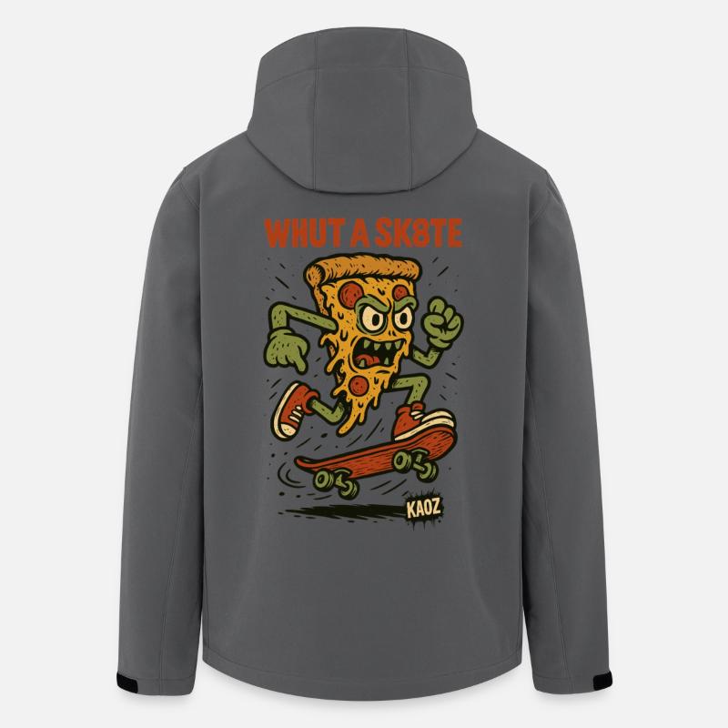 Pizza auf dem Skateboard – skate or melt - Recycelte Männer Softshell-Jacke von Stanley/Stella - Anthrazit