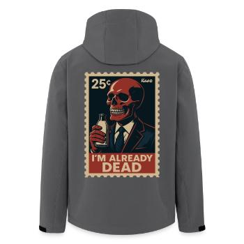 Ich bin schon tot – Skelett mit Milchflasche - Recycelte Männer Softshell-Jacke von Stanley/Stella - Anthrazit - Hinten - AI Model Male 185 light (185cm)