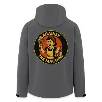 Hausarbeit Hausfrau Gegen die Maschine! - Recycelte Männer Softshell-Jacke von Stanley/Stella - Anthrazit - Hinten - AI Model Male 185 light (185cm)