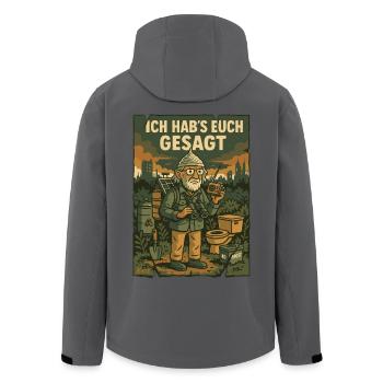 ICH HAB’S EUCH GESAGT – Öko-Prepper Peter - Recycelte Männer Softshell-Jacke von Stanley/Stella - Anthrazit - Hinten - AI Model Male 185 light (185cm)