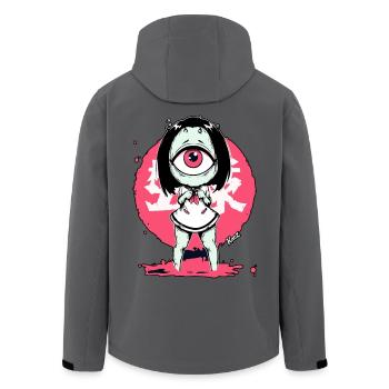 Kawaii-Monster Girl mit einem Auge - Recycelte Männer Softshell-Jacke von Stanley/Stella - Anthrazit - Hinten - AI Model Male 185 light (185cm)