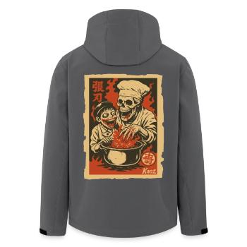 Skelett Koch mit Assistent und Kochtopf - Recycelte Männer Softshell-Jacke von Stanley/Stella - Anthrazit - Hinten - AI Model Male 185 light (185cm)