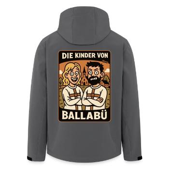 Die Kinder von Ballabü und die lustige Dorf Idylle - Recycelte Männer Softshell-Jacke von Stanley/Stella - Anthrazit - Hinten - AI Model Male 185 light (185cm)