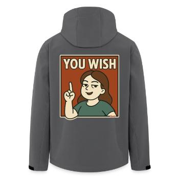 Selbstbewusste Frau mit Spruch Träum weiter - Recycelte Männer Softshell-Jacke von Stanley/Stella - Anthrazit - Hinten - AI Model Male 185 light (185cm)