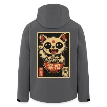 Dunkle Winke-Katze mit Totenköpfen - Recycelte Männer Softshell-Jacke von Stanley/Stella - Anthrazit - Hinten - AI Model Male 185 light (185cm)