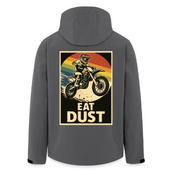 Motocross Fahrer mit Spruch Staub fressen - Recycelte Männer Softshell-Jacke von Stanley/Stella - Anthrazit - Hinten - AI Model Male 185 light (185cm)
