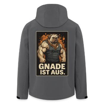 Muskulöser Kampfhund mit Spruch Gnade ist aus - Recycelte Männer Softshell-Jacke von Stanley/Stella - Anthrazit - Hinten - AI Model Male 185 light (185cm)