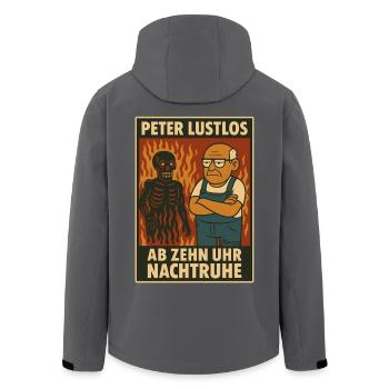 Peter Lustlos sorgt ab zehn für Nachtruhe - Recycelte Männer Softshell-Jacke von Stanley/Stella - Anthrazit - Hinten - AI Model Male 185 light (185cm)