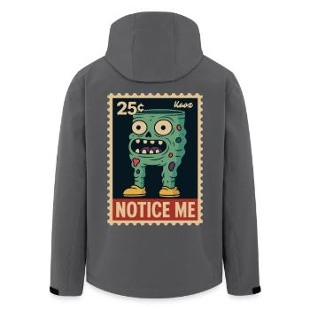Zombie Hosen-Monster mit großen Augen und Zähnen - Recycelte Männer Softshell-Jacke von Stanley/Stella - Anthrazit - Hinten - AI Model Male 185 light (185cm)
